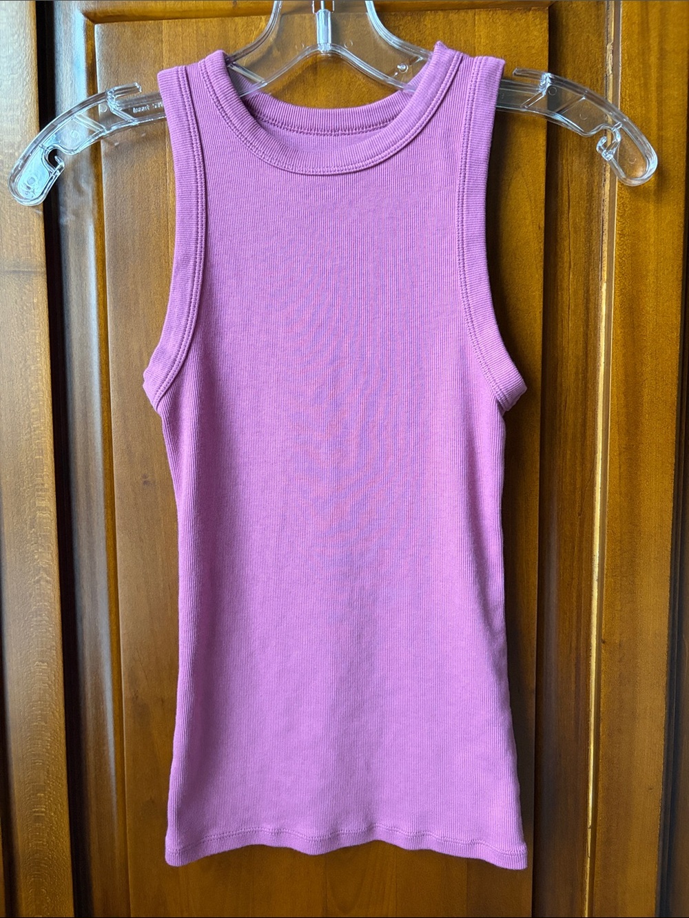 a new day Mauve Crewneck Ribbed Tank Top
